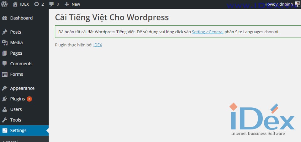 Cài WordPress tiếng Việt